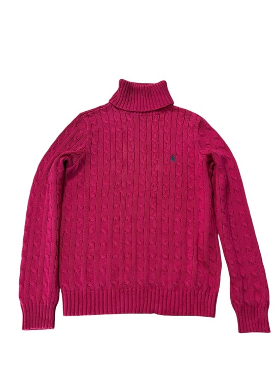 Ralph Lauren Sweaters - Ralph Lauren Sport Vintage Cable Knit Pink Turtleneck Women's XL